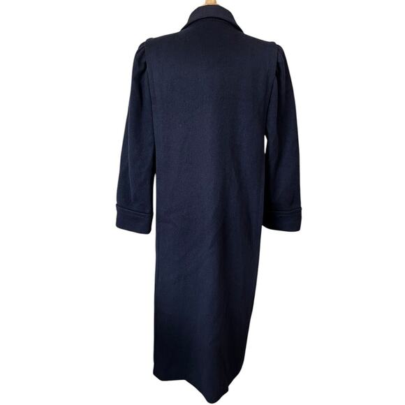 Vintage JOFELD Eastland Fabric USA Navy Blue Wool MCM Trench Coat size M - Picture 5 of 11
